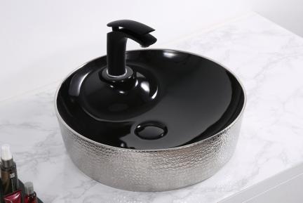 Накладная раковина для ванной черный/серебро D1306H020 CeramaLux