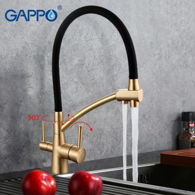 Смеситель для кухни с подключением фильтра бронза G4398-1 Gappo
